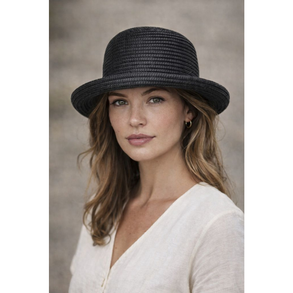 Women's Unbranded Black Straw Bucket Hat One Size